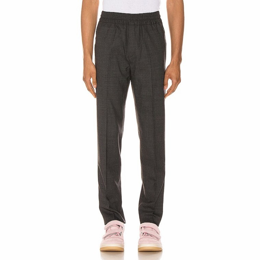 Acne Men’s Charcoal Gray Straight-Leg Trousers